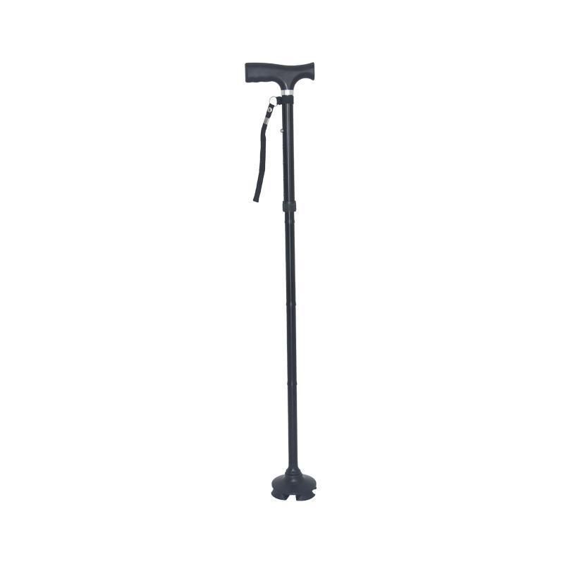T-Handle Portable Retractable Trekking Pole Folding Aluminum Cane Walking Stick for Handicapped