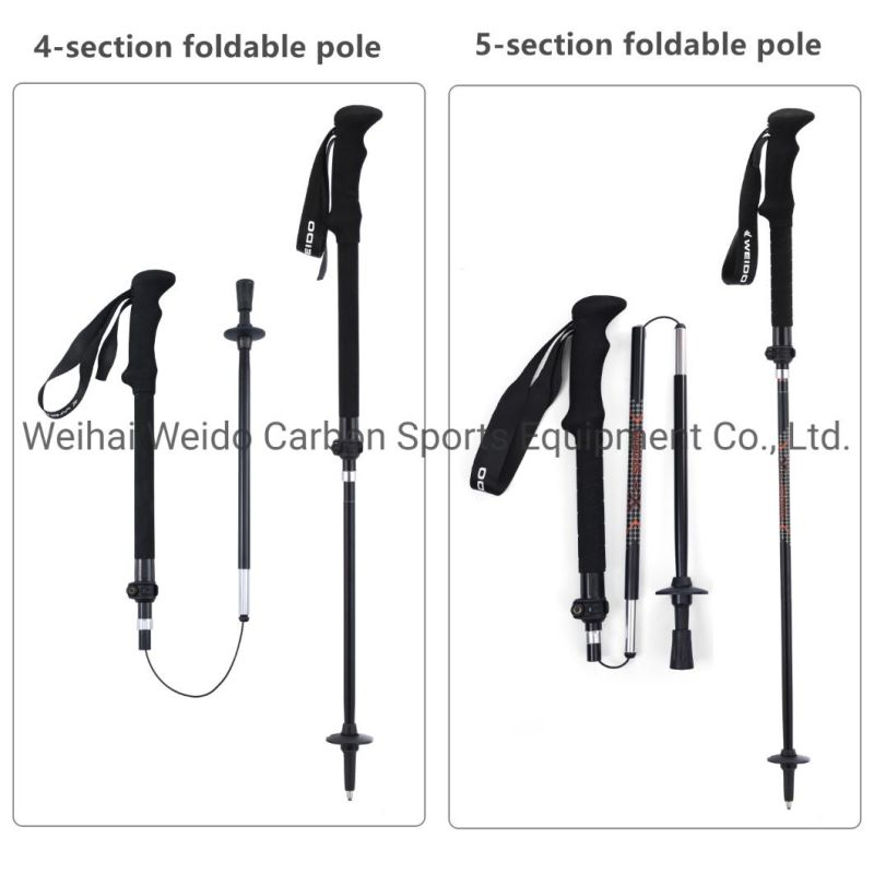 OEM Factory Carbon Shaft Z-Foldable Trekking Pole Foldable Pole