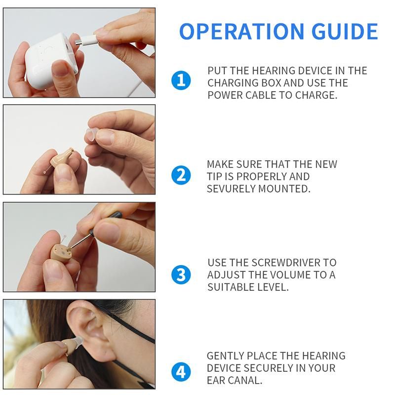 New Digital Hearing Aid Pair Packed Magnetic Rechargeable Box Earsmate 2021