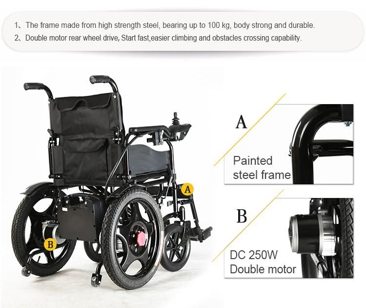 Topmedi Folding Electric Power Wheelchair Prices for Disabled People