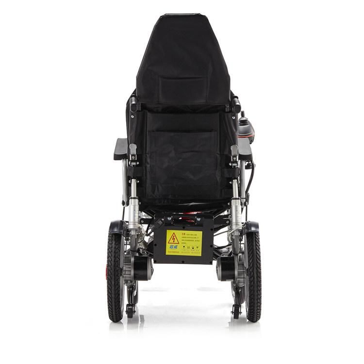High Back Luxury Foldable Reclining Handicapped Electric Wheelchair Saudi