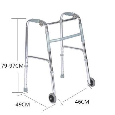 Foldable Medical Aluminum Adult Walker for Disabled with Wheels