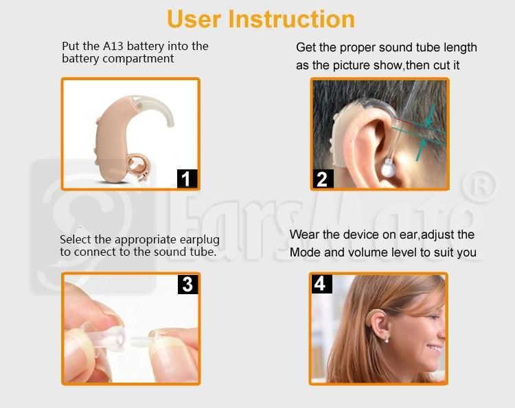 Earsmate Best Digital Hearing Aids for Hearing Protection Bte Aid