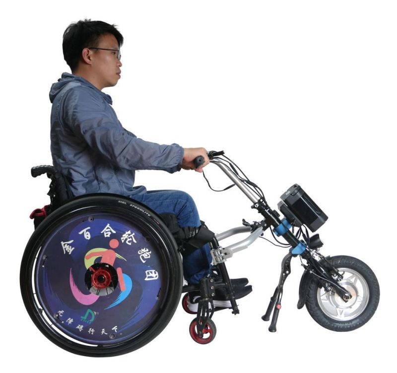 Safe and Silent Electric Wheelchair Tractor Attachment Handcycle Handbike Kits