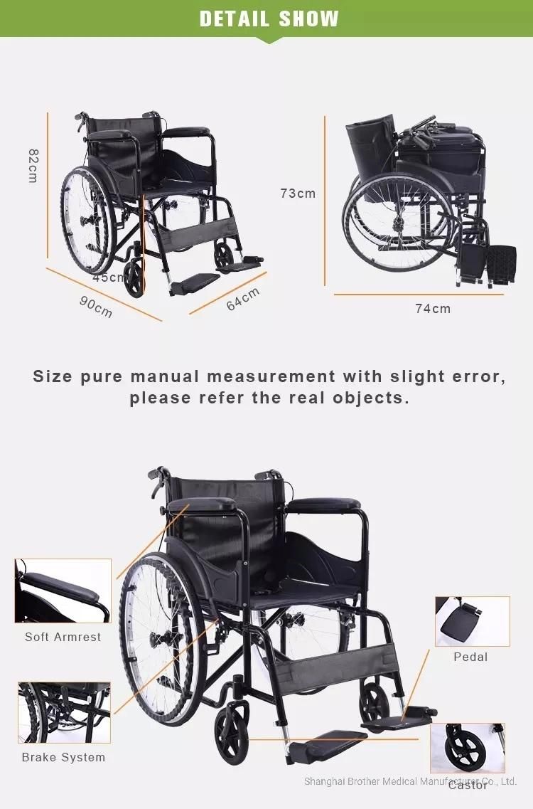 OEM Portable Folding Medical Rehailitation Manual Wheelchair for Disabled