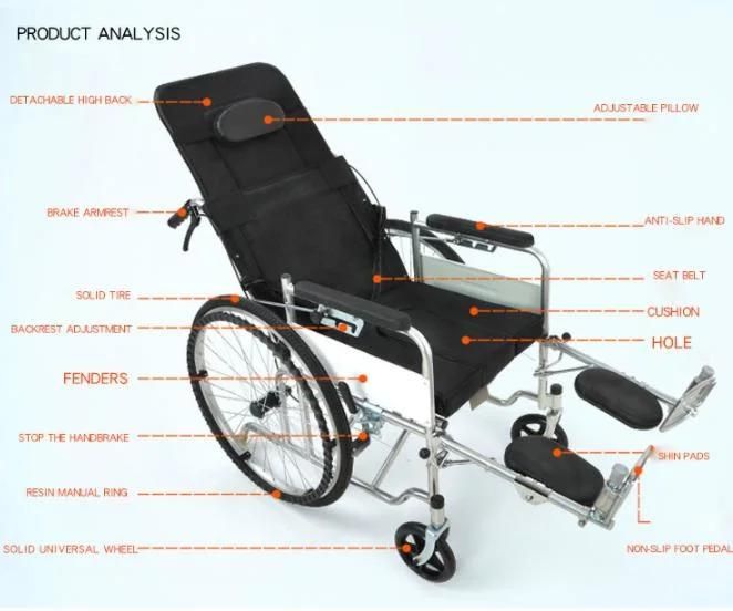 Folding Hand Push Adult Disabled Elderly Manual Portable Wheelchair for Sale Price