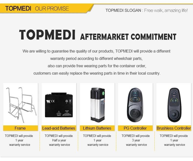 Topmedi Medical Equipment Aluminum Light Weight Wheelchair for Adult