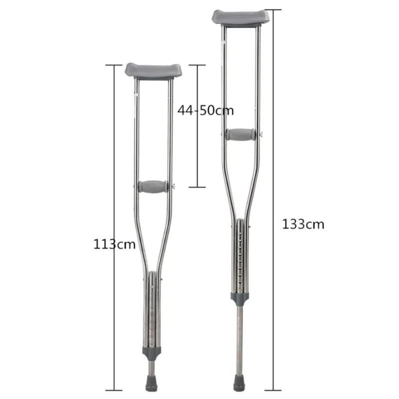 Good Price Stainless Steel Crutch Retractable 9 Gear Height Adjustment Disabled Old People Rehabilitation Walker