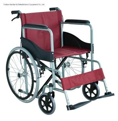 Folding Wheelchair Price Chair for Elderly Cheapest Basic Design Wheel Chair Hot Sale Hospital Manual Steel Wheelchair