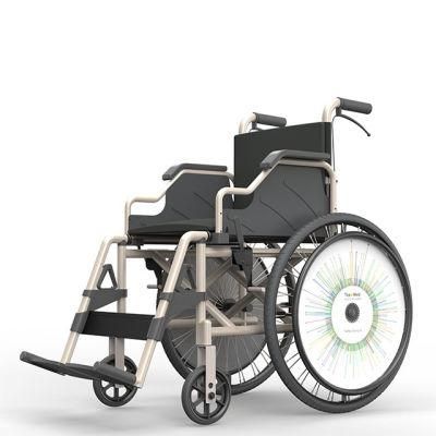Topmedi 2022 Fashion Aluminum Manual Wheelchair with Customization Rear Wheel