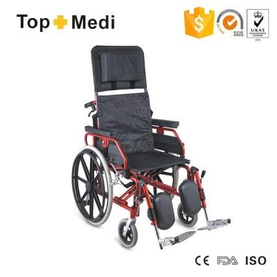 High End Reclining Lifting Footrest Manual Wheelchair with High Back