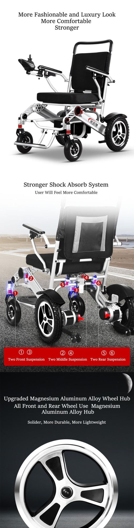 Lightweight Portable Folding Electric Wheelchair for Disabled