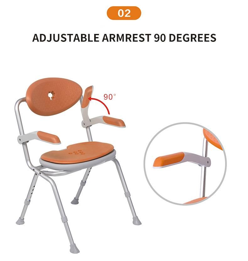 New Medical Chairs Shower for Disabled Bath Bench for The Elderly Used Bathroom with Back Arms