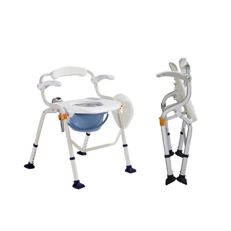 Durable Folding Adjustable Elderly Disabled 3 in 1steel Nursing Chair for Commode/Toilet/Shower