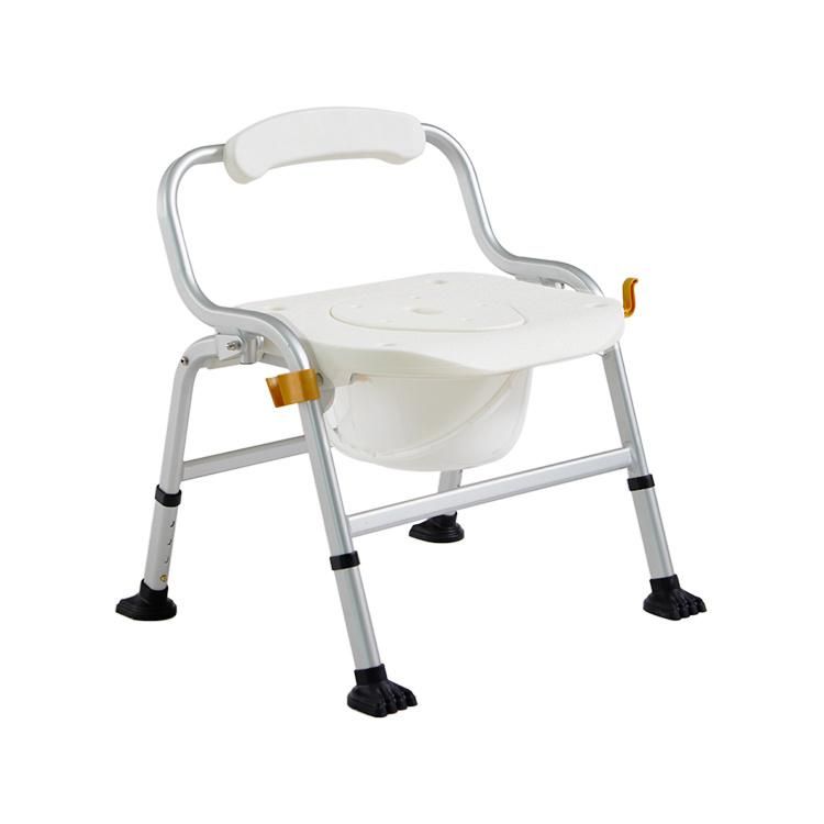 Luxury Disabled Shower Chair Portable Aluminum Lightweight Folding Commode Chair for Elderly