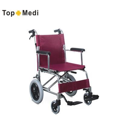 Topmedi 2022 Hot Sale in Singapore Aluminum Easy Fold Manual Wheelchair with Footplate