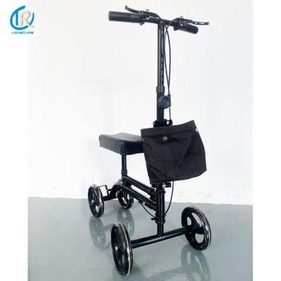 Economy Medical Disabled Scooter Rollator Folding Steel Frame Knee Walker