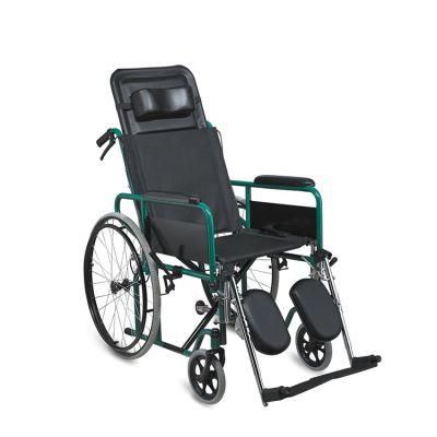 Topmeid Medical Equipment Reclining Wheelchair with Footrest for Elders