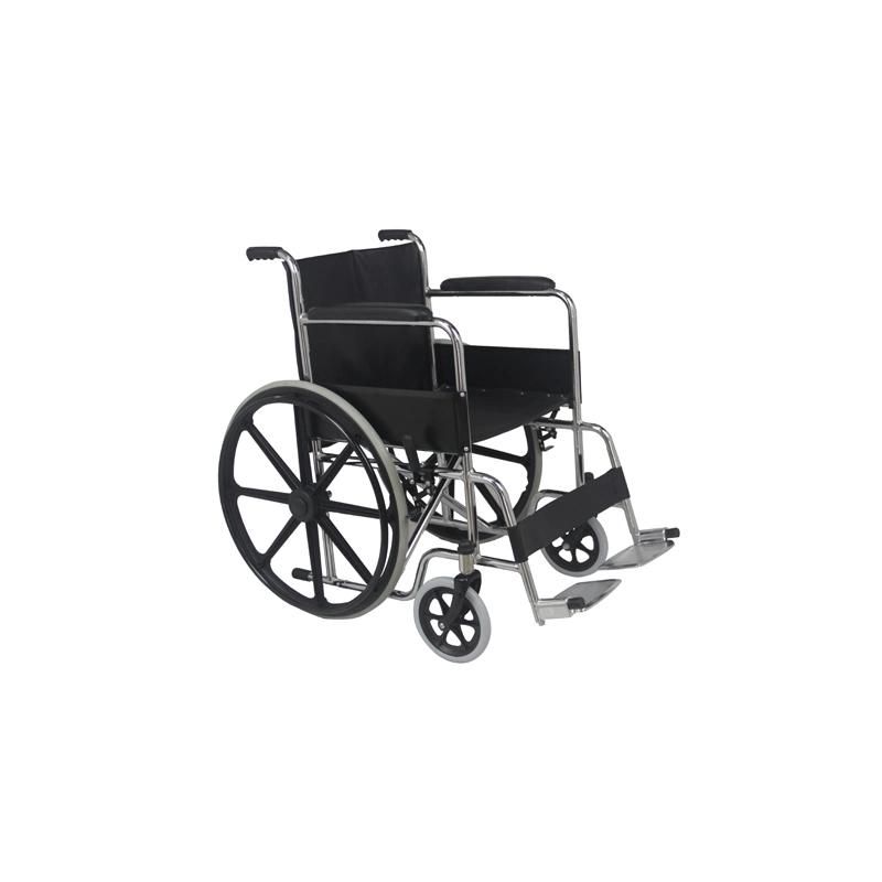 Chrome Steel Folding Lightweight Mobility Manual Wheelchair