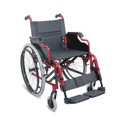 High Quality Aluminum Wheelchair with Solid Wheels for Elderly