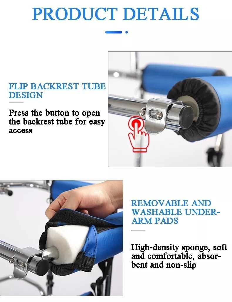 Hot-Selling Adult Standing Frame Walker Stainless Steel Anti-Tilting Walker Dropshipping