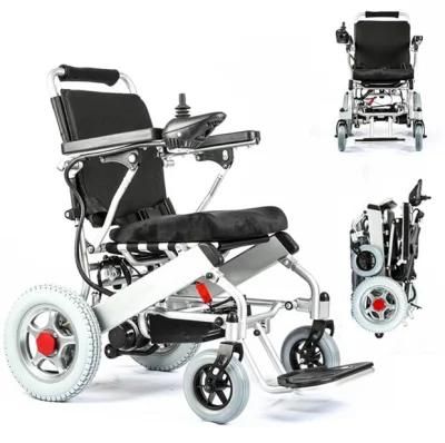 CE ISO Certified 4 Wheel Aluminum Folding Frame Lightweight Adjustable Electric Wheelchair