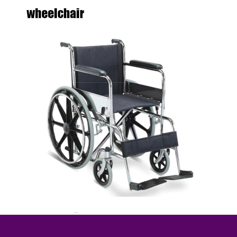 Hospital Adults Steel Foldable Electric Wheelchair with PU Wheels