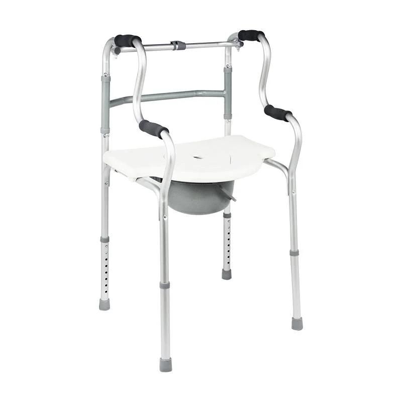 Disabled Aluminum Folding Toilet Chair Walker Commode