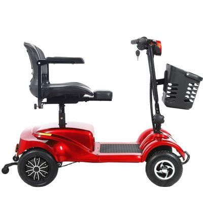 Hot Sale Four Wheels Folding Disabled Electric Mobility Scooter with Single Seat