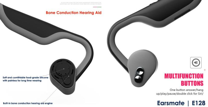 Smart Wearable Wireless Bluetooth Bone Conduction Hearing Aid Aids for Hearing Loss and Sports Music Sound Amplifier