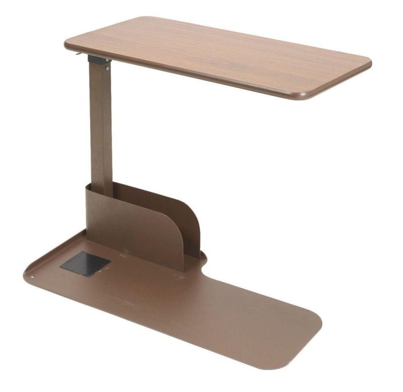 Overbed Table -Djustable Height Left Side Seat Lift Chair, Walnut