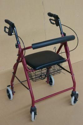 Manufactured Cheap Price Foldable Walker Rollator with Seat and Basket