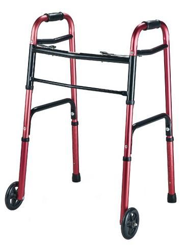 Rollator Walker Adult Double Button Alunminum Walker with 5" Wheels