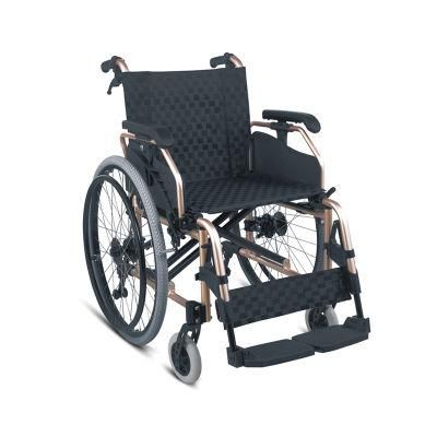 New Folding Aluminum Alloy Lightweight Angle-Adjustable Footplate Manual Wheelchair