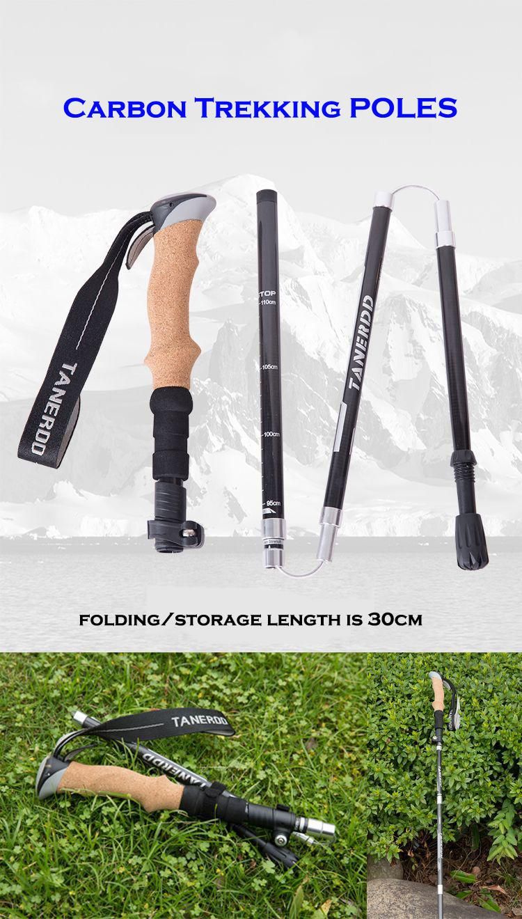 Wholesale Telescopic Carbon Fiber Customized Foldable Trekking Poles