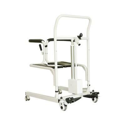 Electric Powered Patient Lift Transfer Chair with Commode