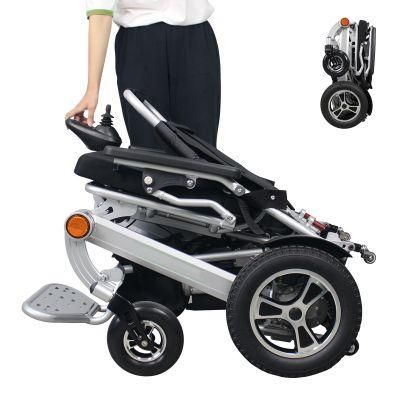 150kg Load Aluminium Motorized Electric Folding Wheelchair for Disabled