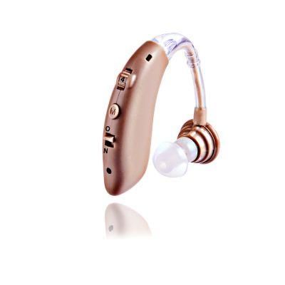 Rechargeable Hearing Aid Wearing on Ear