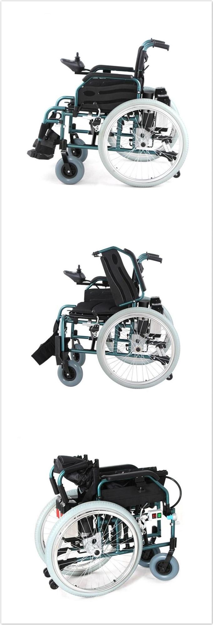Powered Ramp Foldable Handicapped Electric Wheelchair