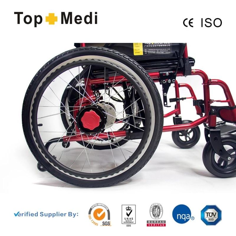 Topmedi Orthopedic Lightweight Folding Power Electric Wheelchair for Disabled