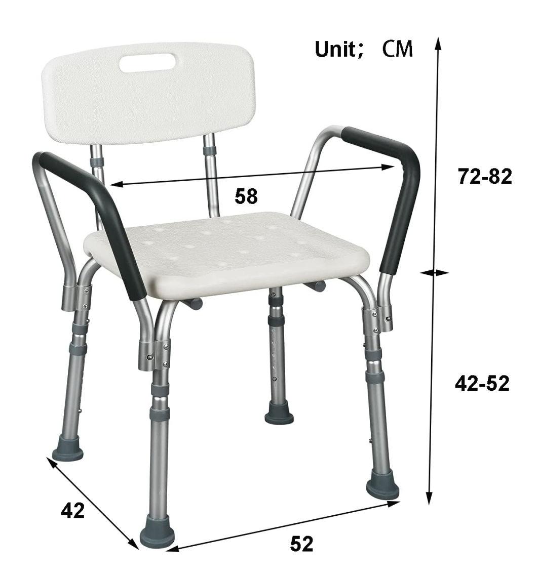 Commode Chair Kd Style Shower Chair Armrest Shower Chair W/Back