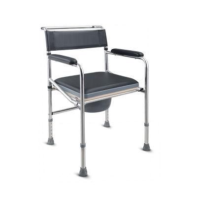 Height Adjustable Bathroom Steel Frame Toilet Seat Commode Wheel Chair