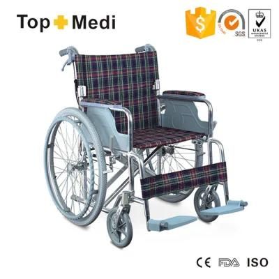Topmedi Medical Equipment Light Aluminum Wheelchair with United Brake