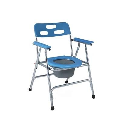 Foldable Aluminum Commode Chair with Bedpan