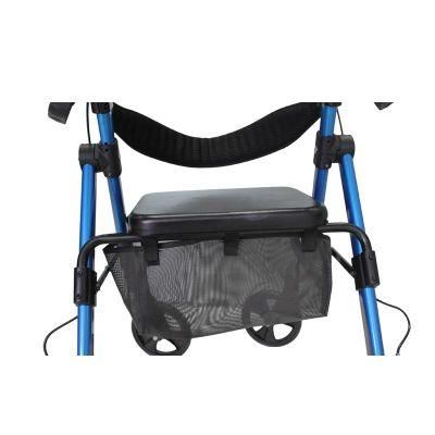 Shopping Cart Adult Lightweight Aluminum Rollator Walker with Seat