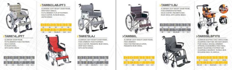 Elderly Disabled Medical Manual Fold Aluminum Wheelchair