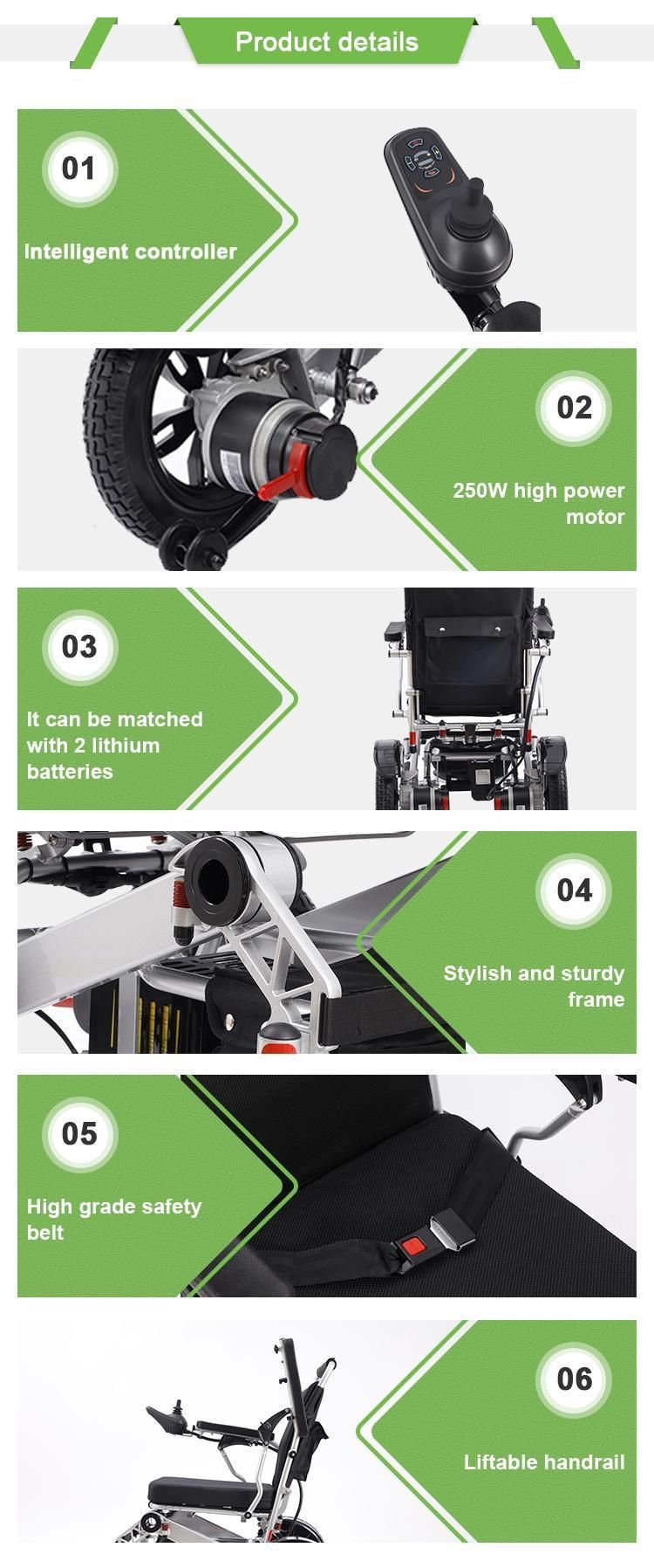 Portable Foldable Electric Wheelchair Lightweight Power Wheel Chair