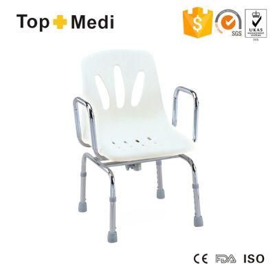 Topmedi Bathroom Accessories Portable Adjustable Height Steel Shower Chair
