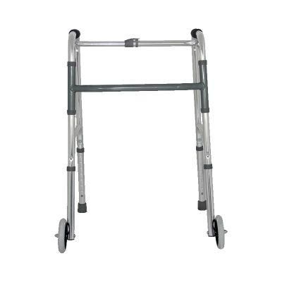 Adjustable Height with Wheels Folding Walker for Adult Walking Aid