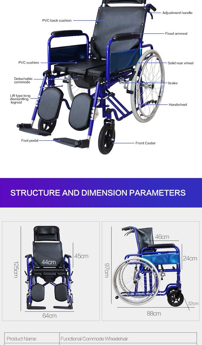 Hanqi Hq603gc High Quality Manual Wheelchair for Disable